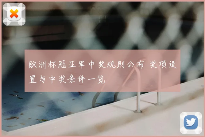 欧洲杯冠亚军中奖规则公布 奖项设置与中奖条件一览